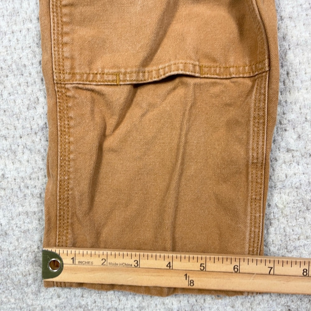 Carhartt Youth Bibs Overalls size 6 Brown Reinforced Double Knee Duck Canvas - Picture 7 of 14